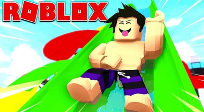 Roblox水上公园！欢乐水魔方体验超高空水滑梯！面面解说
