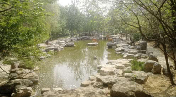 游北京房山周口店猿人遗址，走的筋疲力尽时，发现了有水的美景