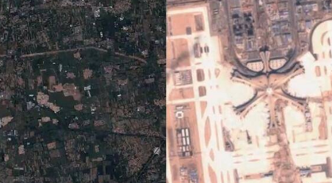 北京大兴国际机场建设延时影像 “中国速度”震撼海外