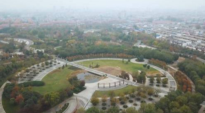 航拍：汤阴县最大的公园——城南公园