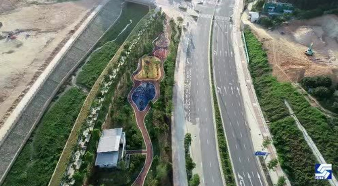 街心公园航拍视频