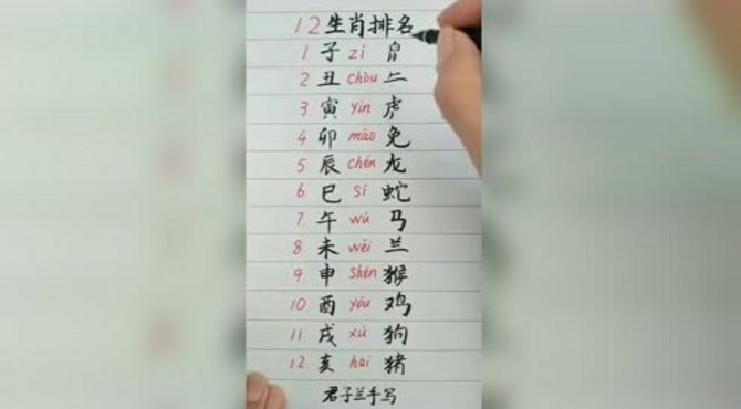 12生肖排名