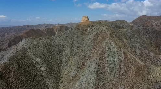 航拍甘肃平川水泉堡遗址