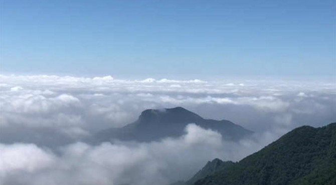 人间仙境！百花山风景区主峰现壮美云海