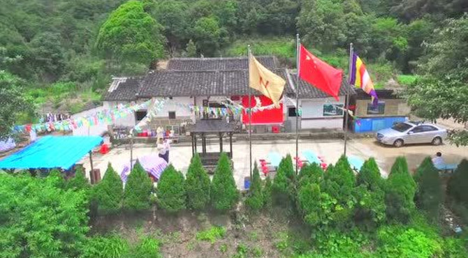 航拍-紫金天子嶂万寿寺