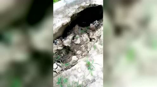 河堤满是窟窿