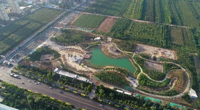 航拍藁城区体育公园