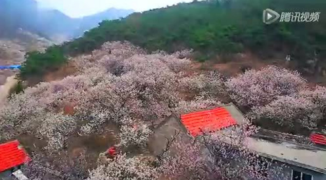 航拍美丽青岛之山色峪风景区