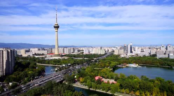 俯瞰玉渊潭公园