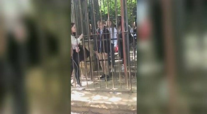 学校为了防止学生放学拥挤，居然设计了这种铁门，也是没谁了！